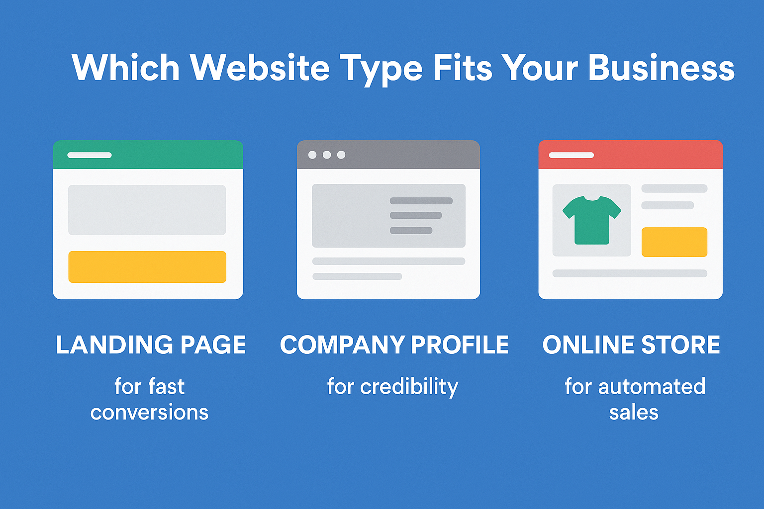 Landing Page vs Company Profile vs Online Store  Which One Do You Actually Need?,